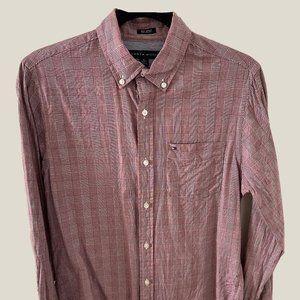 SALE XS TOMMY HILFIGER RED PLAID CUSTOM FIT WOVEN SHIRT